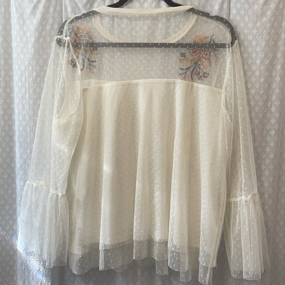 TARGET • Sheer boho blouse LARGE - Picture 4 of 4